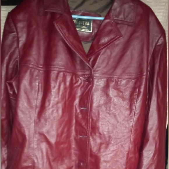 Women's Red Leather Jacket Made in Argentina Size XXL - Picture 2 of 4